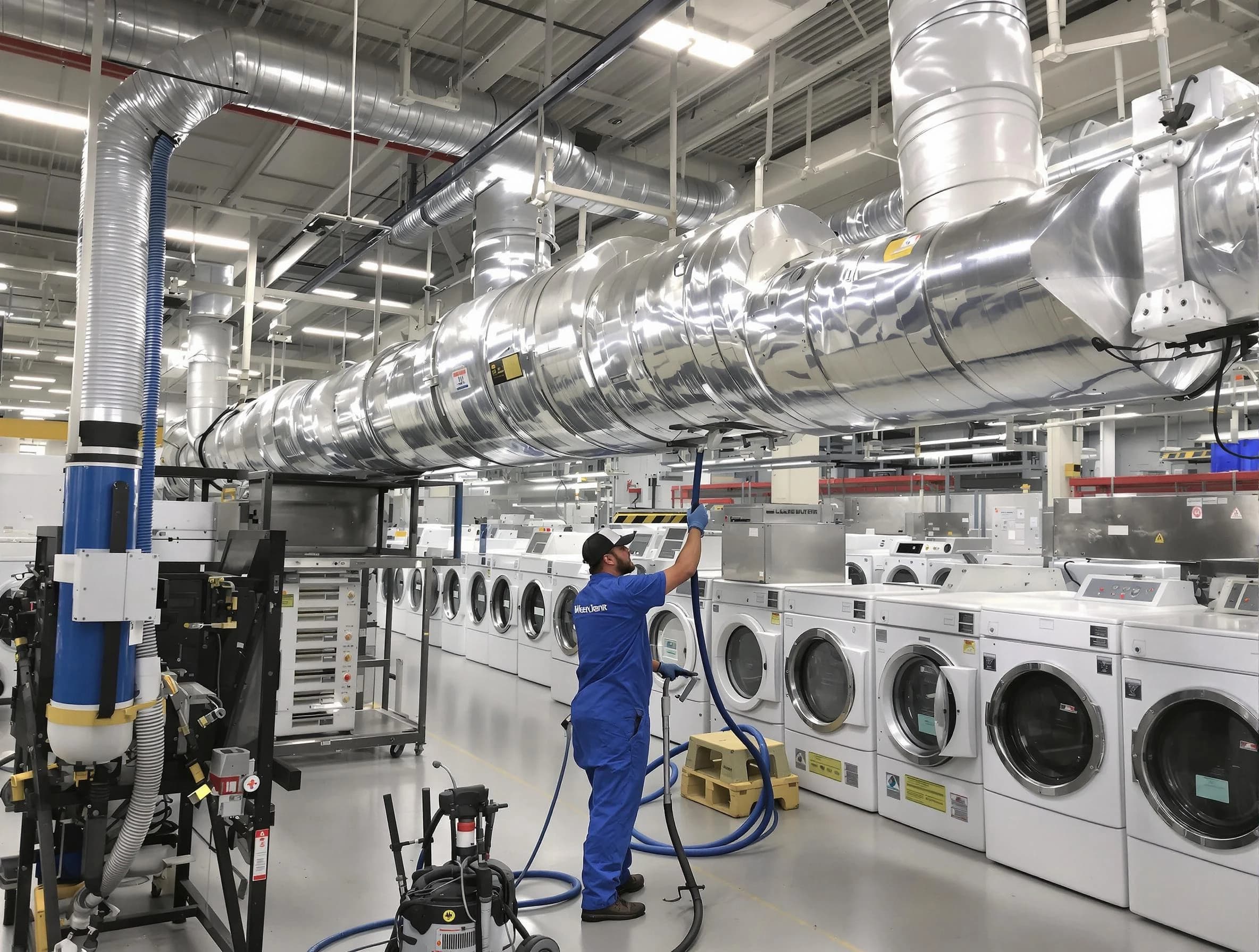 East Providence Dryer Vent Cleaning team performing heavy-duty industrial dryer vent cleaning in East Providence