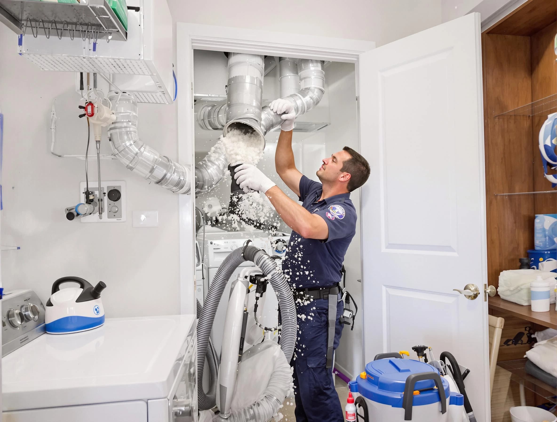East Providence Dryer Vent Cleaning technician delivering thorough residential dryer vent cleaning service in East Providence